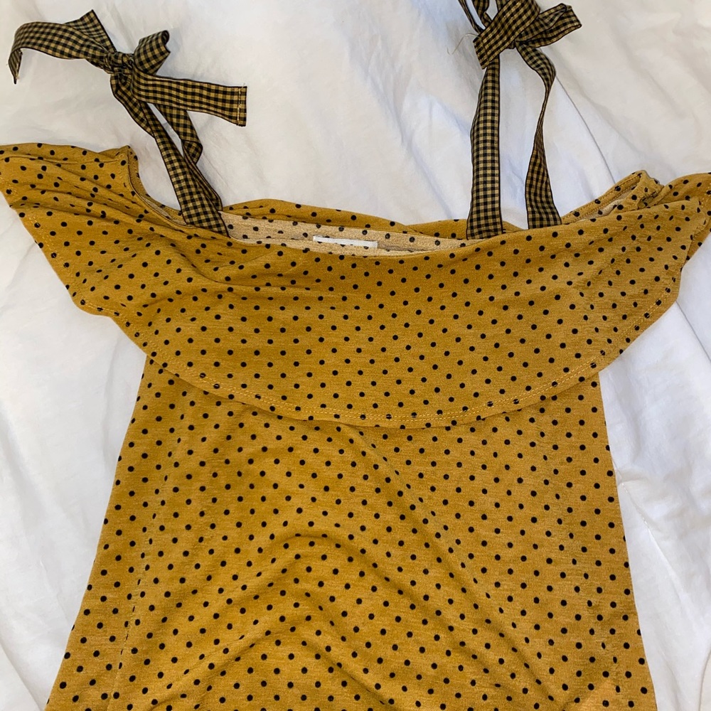Yellow and black tank top
